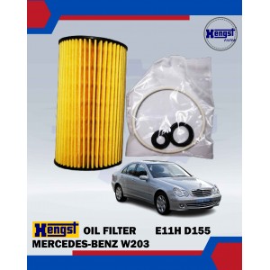 Oil Filter-Mercedes-Benz W203-W210-W211-C240-C320-E240-E280-M112-M113-M272-HENGST-E11HD155