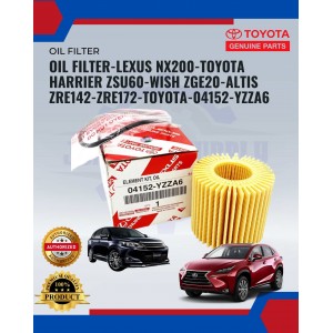 Oil Filter-Lexus NX200-Toyota Harrier ZSU60-Wish ZGE20-Altis ZRE142-ZRE172-Toyota-04152-YZZA6