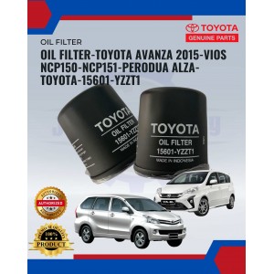 Oil Filter-Toyota Avanza 2015-Vios Ncp150-Ncp151-Perodua Alza-Toyota-15601-YZZT1