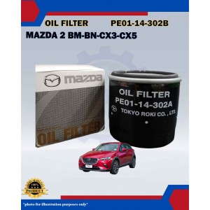 Oil Filter-Mazda 2 BM-BN-Biante CX3 DK-CX5-CX30 (All Skyactiv)-PE01-14-302B Oil Filter-Mazda 2 BM-BN-Biante CX3 DK-CX5-CX30 (All Skyactiv)-PE01-14-302B