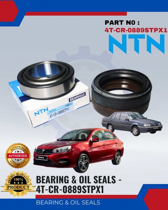 Front Wheel Bearing Set-Proton Saga-Iswara-1 Set=2 Bearings+2 Oil Seals-NTN-4T-CR-0889STPX1 Bearing and Oil Seals image