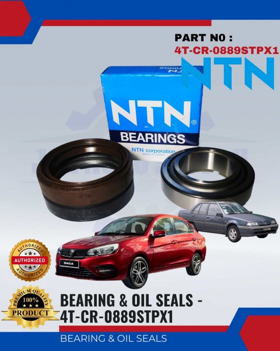 Front Wheel Bearing Set-Proton Saga-Iswara-1 Set=2 Bearings+2 Oil Seals-NTN-4T-CR-0889STPX1 Bearing and Oil Seals image