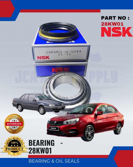 Rear Wheel Bearing-Proton Saga-Iswara-1set=2 Bearings+1 Oil Seal-NSK-28KW01 Bearing and Oil Seals image