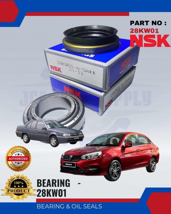 Rear Wheel Bearing-Proton Saga-Iswara-1set=2 Bearings+1 Oil Seal-NSK-28KW01 Bearing and Oil Seals image