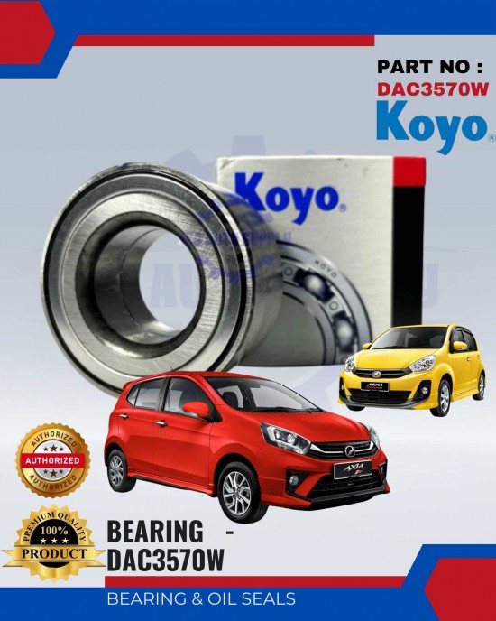 Front Hub Wheel Bearing-Perodua Myvi Lagi Best-Axia-Bezza-KOYO-DAC3570W Bearing and Oil Seals image