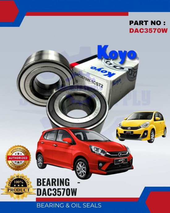 Front Hub Wheel Bearing-Perodua Myvi Lagi Best-Axia-Bezza-KOYO-DAC3570W Bearing and Oil Seals image