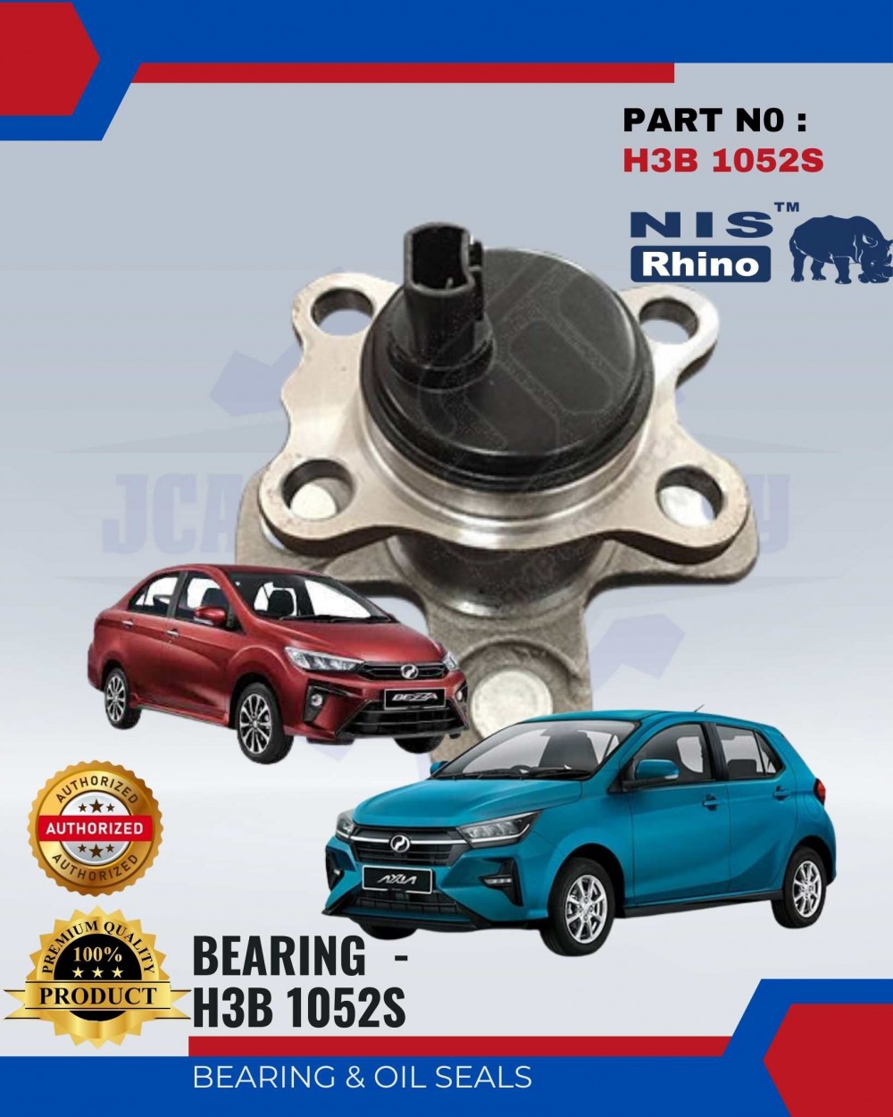Rear Hub Bearing With Abs-Perodua Bezza-Axia-NIS-H3B 10525S | NIS RHINO ...