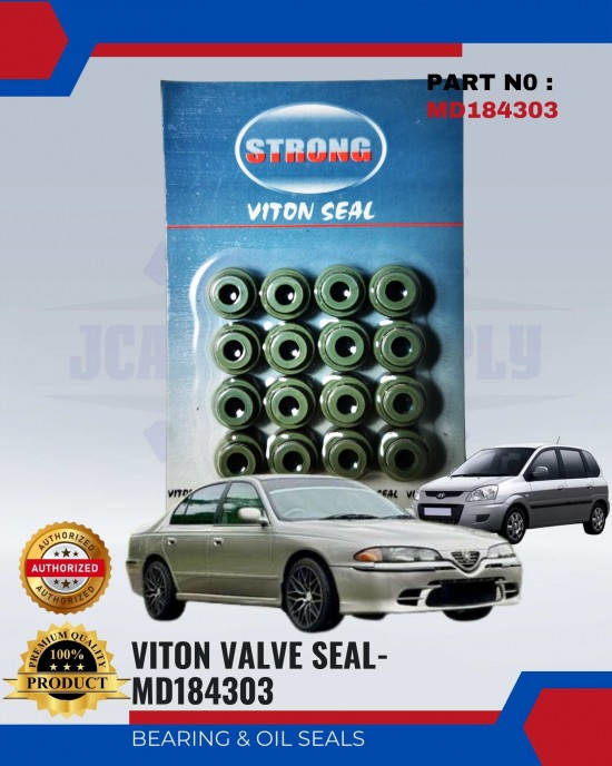 VITON VALVE SEAL SET-PROTON PERDANA V6-WIRA 1.6-HYUNDAI MATRIX 1.6-STRONG-16PCS-MD184303 Bearing and Oil Seals image