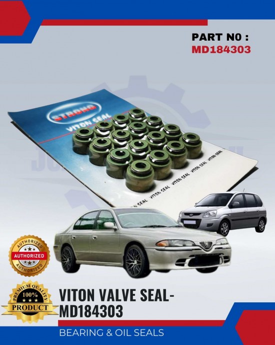 VITON VALVE SEAL SET-PROTON PERDANA V6-WIRA 1.6-HYUNDAI MATRIX 1.6-STRONG-16PCS-MD184303 Bearing and Oil Seals image