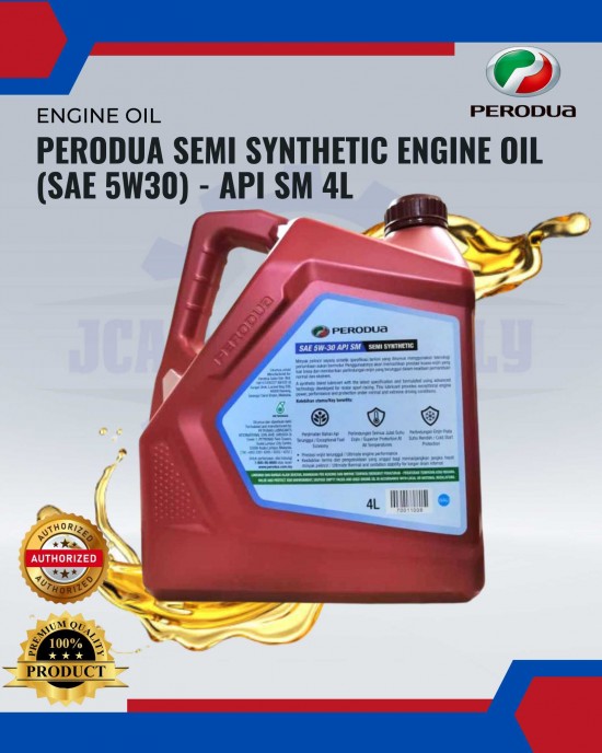 Perodua Semi Synthetic Engine Oil (SAE 5W30) - API SM 4L Engine Oils & Fluids image