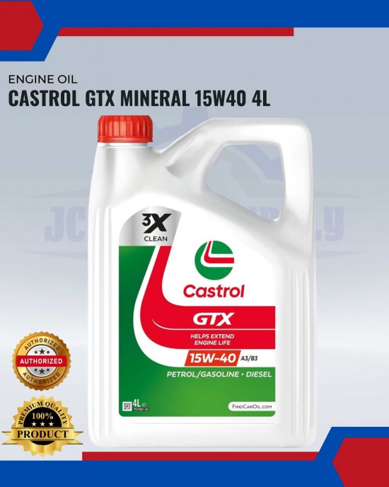 Castrol GTX ULTRACLEAN 15W40 SN/CF Semi Synthetics Engine Oil (4L) Engine Oil & Fluids image