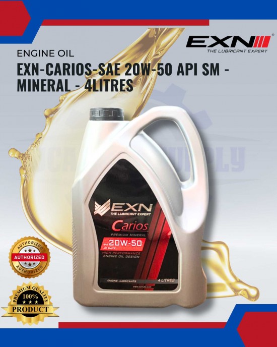 EXN-CARIOS-SAE 20W-50 API SM - MINERAL - 4LITRES Engine Oils & Fluids image