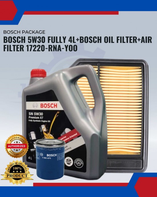 COMBO PACKAGE HONDA CIVIC FD1.FD2(SNA YEAR 2006-2013) 1.8CC.STREAM RN6.RN8(YEAR 2006-2014)-BOSCH 5W30 PACKAGE Engine Oil & Fluids image