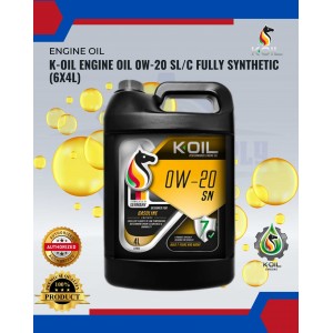 K-OIL Engine Oil 0W-20 SL/C Fully Synthetic (6X4L)