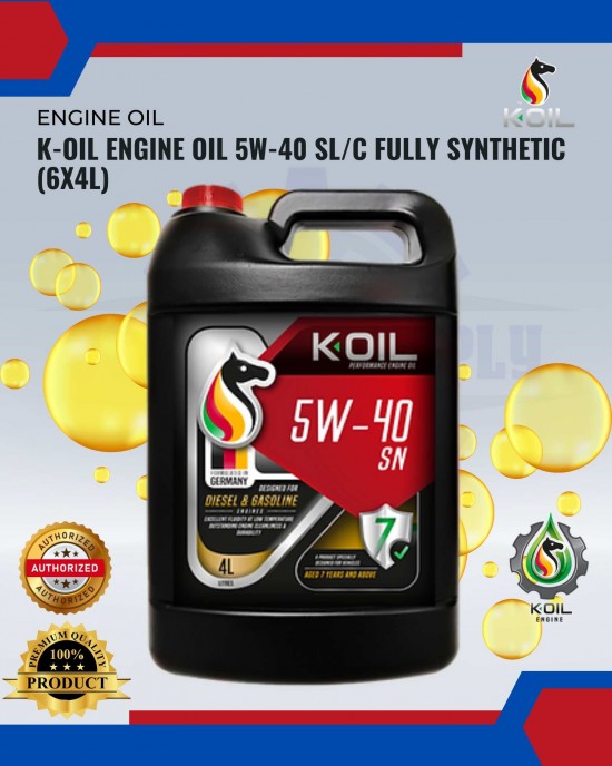 K-OIL Engine Oil 5W-40 SL/C Fully Synthetic (6X4L) Engine Oil & Fluids image