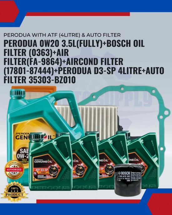 PERODUA with ATF (4Litre) & AUTO FILTER-MYVI D20N (YEAR2017 AND ABOVE)-ARUZ-PERODUA Engine Oil & Fluids image