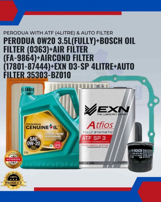 PERODUA with ATF (4Litre) & AUTO FILTER-MYVI D20N (YEAR2017 AND ABOVE)-ARUZ Engine Oil & Fluids image