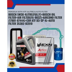 PERODUA with ATF (4Litre) & AUTO FILTER-MYVI ICON (2014-2017)*MYVI 2014.ALZA 2014-2018-BOSCH PACKAGE