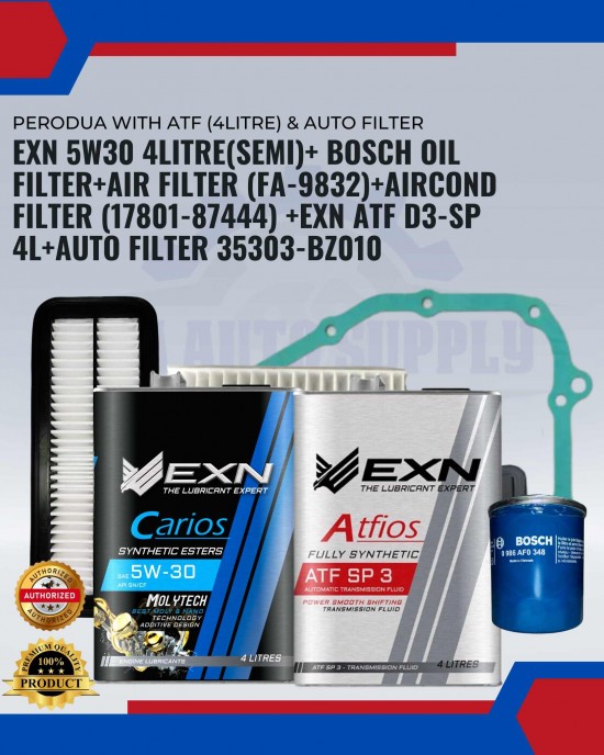 PERODUA with ATF (4Litre) & AUTO FILTER-MYVI ICON (2014-2017)*MYVI 2014.ALZA 2014-2018-EXN PACKAGE Engine Oil & Fluids image