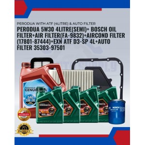 PERODUA with ATF (4Litre) & AUTO FILTER-MYVI OM TO LAGIBEST 2005-2013 (LAGIBEST: 2011-2014) ALZA OM (2010-2014)-PERODUA PACKAGE