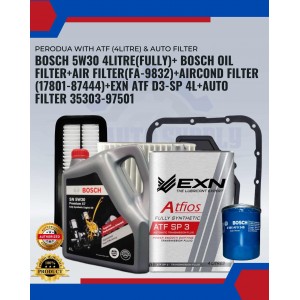 PERODUA with ATF (4Litre) & AUTO FILTER-MYVI OM TO LAGIBEST 2005-2013 (LAGIBEST: 2011-2014) ALZA OM (2010-2014)-BOSCH PACKAGE