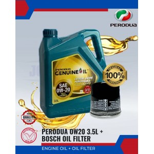 Perodua Engine Oil Fully Synthetic 0W20 3.5L + Bosch Oil Filter