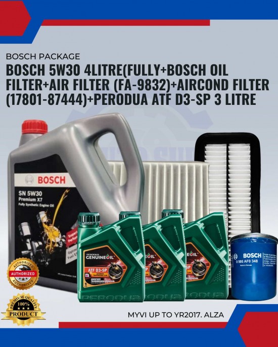 PERODUA with ATF-PERODUA MYVI up to YR2017. ALZA-BOSCH PACKAGE Engine Oil & Fluids image