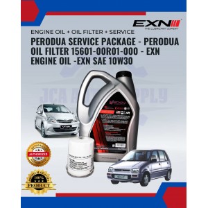 Perodua Service Package - EXN Engine Oil SAE 10W30 - Perodua Oil Filter 15601-00R01-000 - KELISA, KENARI, VIVA