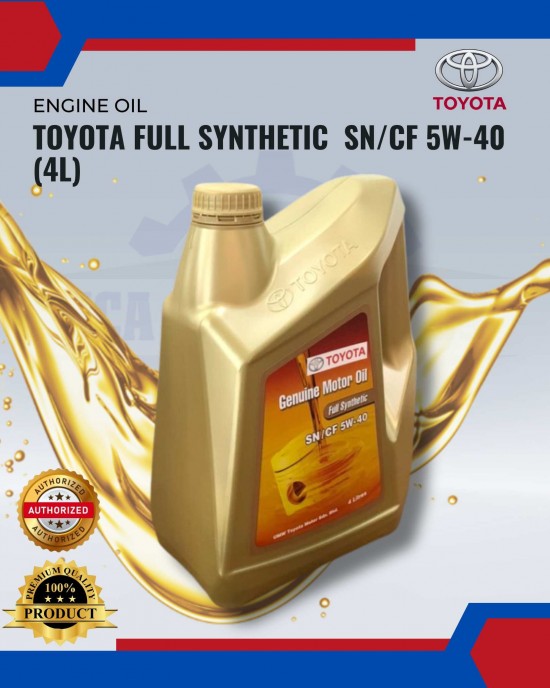 TOYOTA 5W40 FULLY SYNTHETIC ENGINE OIL - API SN/CF -4L Engine Oils & Fluids image