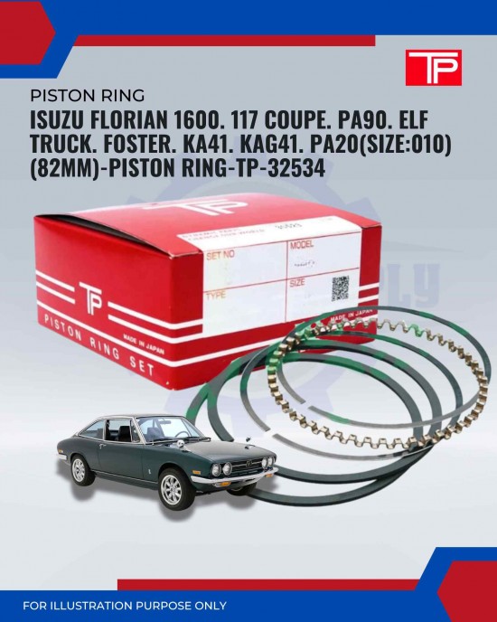 Isuzu Florian 1600. 117 Coupe. PA90. Elf Truck. Foster. KA41. KAG41. PA20(Size:010)(82mm)-Piston Ring-TP-32534