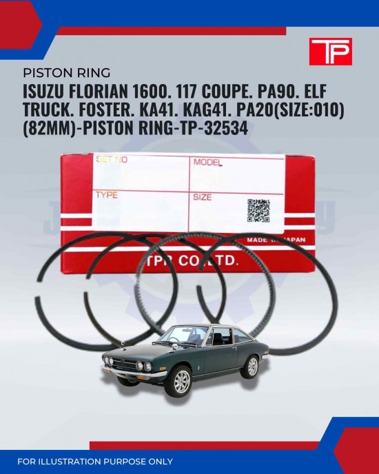 Isuzu Florian 1600. 117 Coupe. PA90. Elf Truck. Foster. KA41. KAG41. PA20(Size:010)(82mm)-Piston Ring-TP-32534