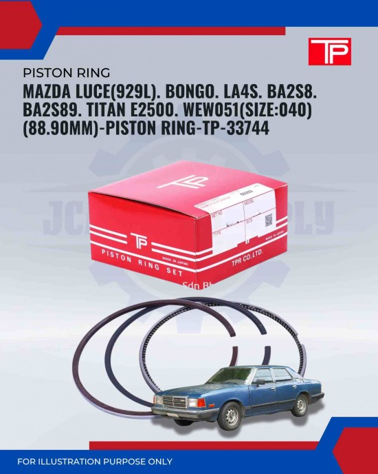 Mazda Luce (929L). Bongo. LA4S. BA2S8. BA2S89. Titan E2500. WEW051(Size:040)(88.90mm)-Piston Ring-TP-33744