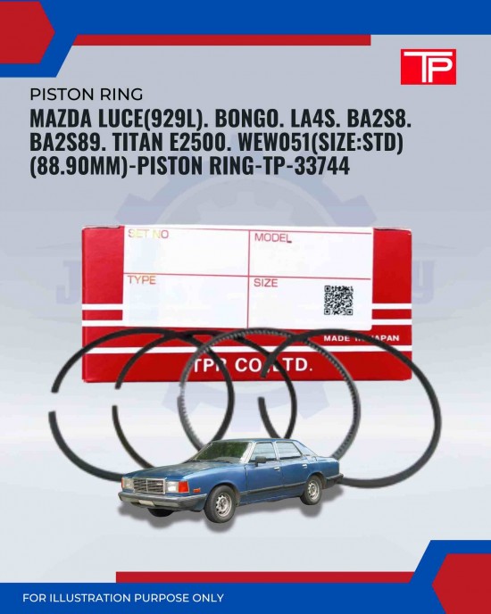 Mazda Luce (929L). Bongo. LA4S. BA2S8. BA2S89. Titan E2500. WEW051(Size:Std)(88.90mm)-Piston Ring-TP-33744