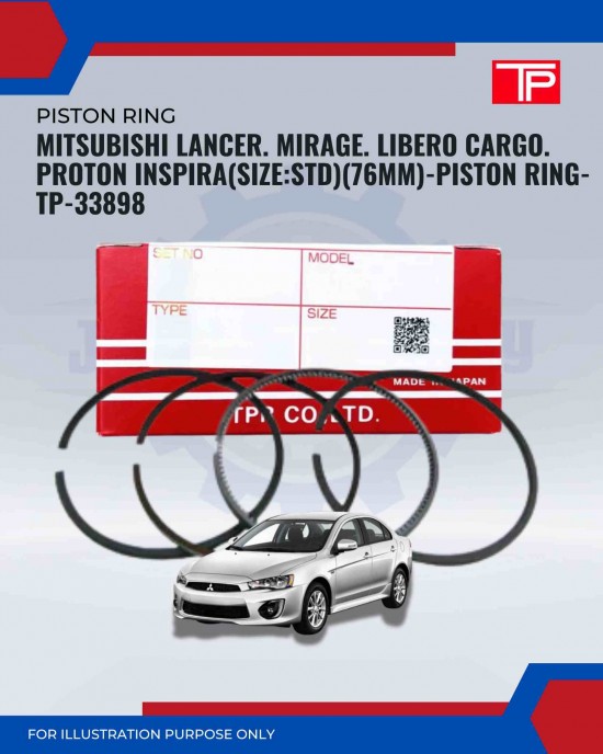 Mitsubishi Lancer. Mirage. Libero Cargo.  Proton Inspira(Size:Std)(76mm)-Piston Ring-TP-33898
