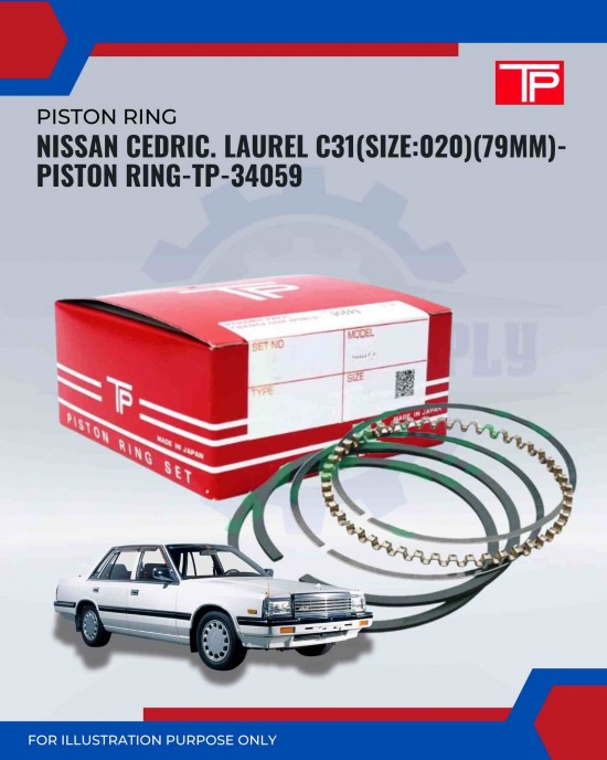 Nissan Cedric. Laurel C31(Size:020)(79mm)-Piston Ring-TP-34059 Nissan Cedric. Laurel C31(Size:020)(79mm)-Piston Ring-TP-34059