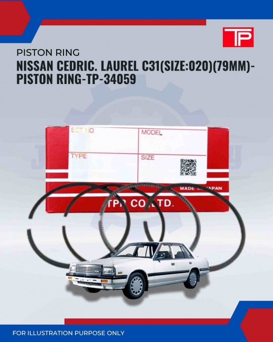 Nissan Cedric. Laurel C31(Size:020)(79mm)-Piston Ring-TP-34059 Nissan Cedric. Laurel C31(Size:020)(79mm)-Piston Ring-TP-34059