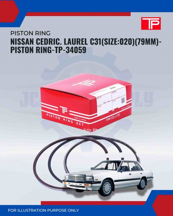 Nissan Cedric. Laurel C31(Size:020)(79mm)-Piston Ring-TP-34059 Nissan Cedric. Laurel C31(Size:020)(79mm)-Piston Ring-TP-34059