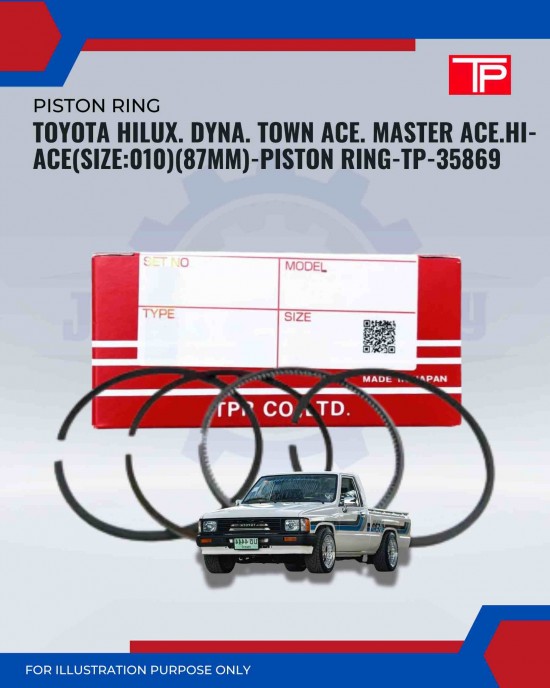 Toyota Hilux. Dyna. Town Ace. Master Ace. Hi-Ace (Size:010)(87mm)-Piston Ring-TP-35869