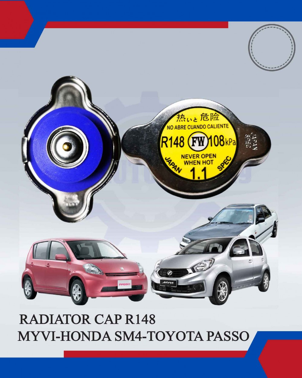 Radiator Cap-Honda Accord SM4-Toyota Passo-Perodua Myvi-Viva-Nissan ...