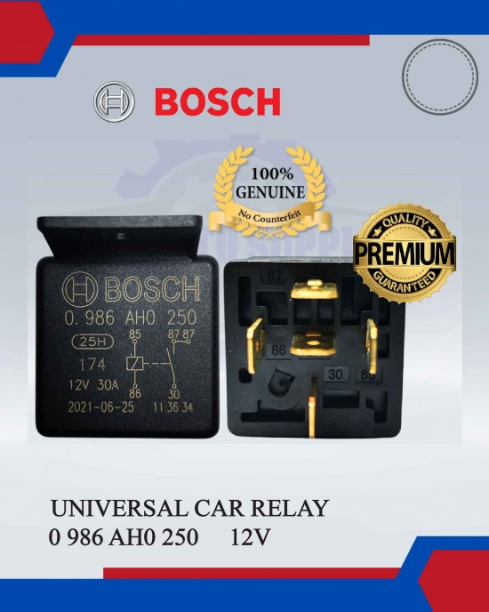 Showing image for Universal Car Relay 5 Pin 12V-BOSCH ORIGINAL-0986AH0250 Universal Car Relay 5 Pin 12V-BOSCH ORIGINAL-0986AH0250 image