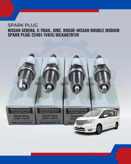 Nissan Serena. X-Trail. Juke. Rogue-Nissan Double Iridium Spark Plug-22401-1VA1C/DILKAR7D11H