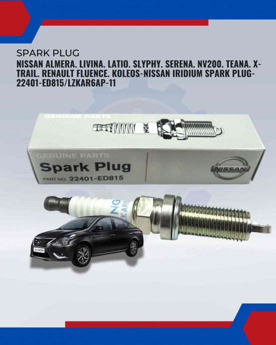 Nissan Almera. Livina. Latio. Slyphy. Serena. Nv200. Teana. X-Trail. Renault Fluence. Koleos-Nissan Iridium Spark Plug-22401-ED815/LZKAR6AP-11