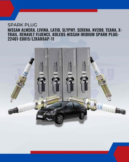 Nissan Almera. Livina. Latio. Slyphy. Serena. Nv200. Teana. X-Trail. Renault Fluence. Koleos-Nissan Iridium Spark Plug-22401-ED815/LZKAR6AP-11