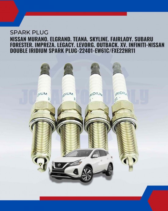 Nissan Murano. Elgrand. Teana. Skyline. Fairlady. Subaru Forester. Impreza. Legacy. Levorg. Outback. XV. Infiniti-Nissan Double Iridium Spark Plug-22401-EW61C/FXE22HR11