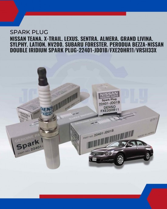 Nissan Teana. X-Trail. Lexus. Sentra. Almera. Grand Livina. Sylphy. Lation. Nv200. Subaru Forester. Perodua Bezza-Nissan Double Iridium Spark Plug-22401-JD01B/FXE20HR11/VRSII33X