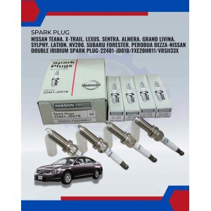 Nissan Teana. X-Trail. Lexus. Sentra. Almera. Grand Livina. Sylphy. Lation. Nv200. Subaru Forester. Perodua Bezza-Nissan Double Iridium Spark Plug-22401-JD01B/FXE20HR11/VRSII33X