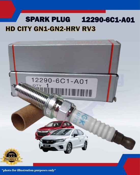 Honda Double Iridium Spark Plug-Honda City GN1-HRV RV5-City T00-12290-6C1-A01-DILZKAR7D11S