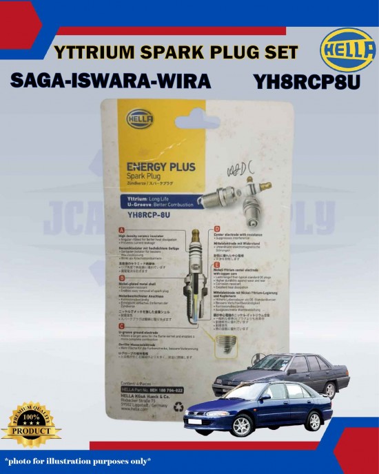 Spark Plug Yttrium Set (4pcs)-Proton Saga-Iswara-Satria-Wira-Toyota Corolla AE80-YH8RCP8U Spark Plug Yttrium Set (4pcs)-Proton Saga-Iswara-Satria-Wira-Toyota Corolla AE80-YH8RCP8U