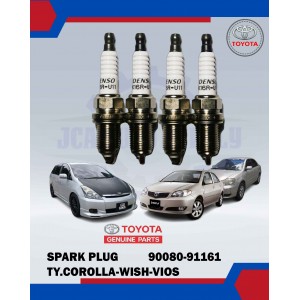 Spark Plug (4pcs)-Toyota Corolla Altis ZZE121-toyota wish ZNE10-VIOS NCP42-TOYOTA ORIGINAL-90080-91161(K16R-U11)