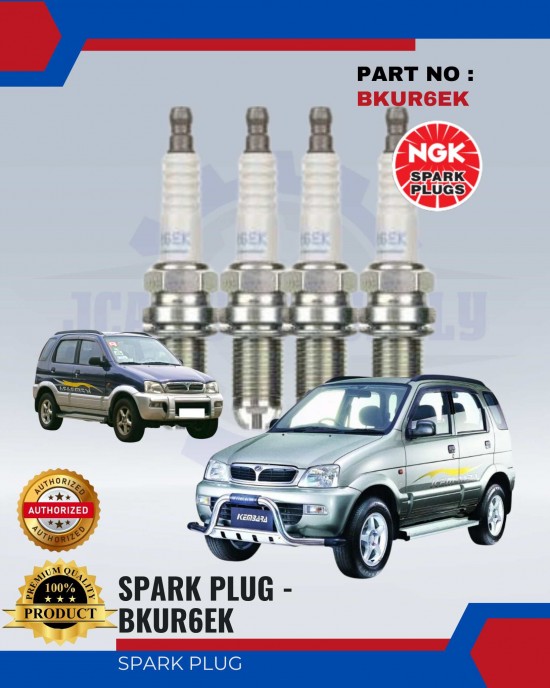 Perodua Kembara Spark Plug - NGK - BKUR6EK (4pcs/set) Spark Plug & Plug Cables image